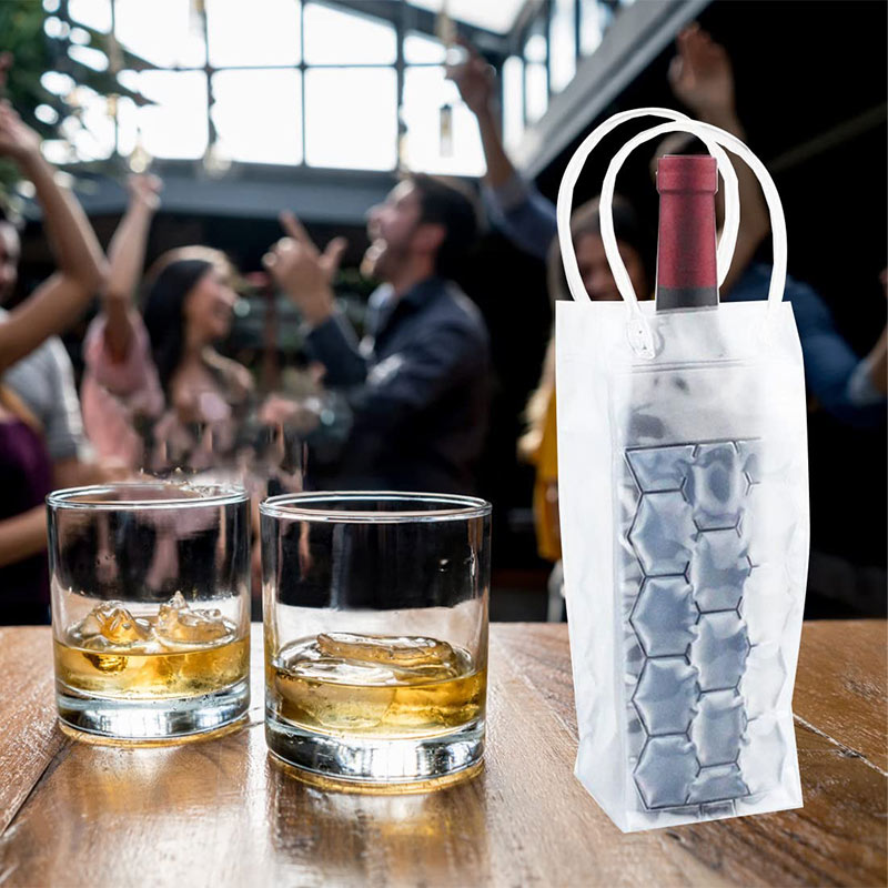 Whisky Beer And Wine - กระเป๋าเก็บความเย็นสำหรับไวน์ แชมเปญ เบียร์ แก้วไวน์ วิสกี้ พร้อมเจลทำความเย็น