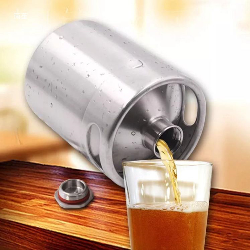Wine Draft Beer - ถังเบียร์สแตนเลสขนาด 5 ลิตร แบบพกพา สำหรับทำเบียร์โฮมบรูว์ พร้อมฉนวนสุญญากาศ