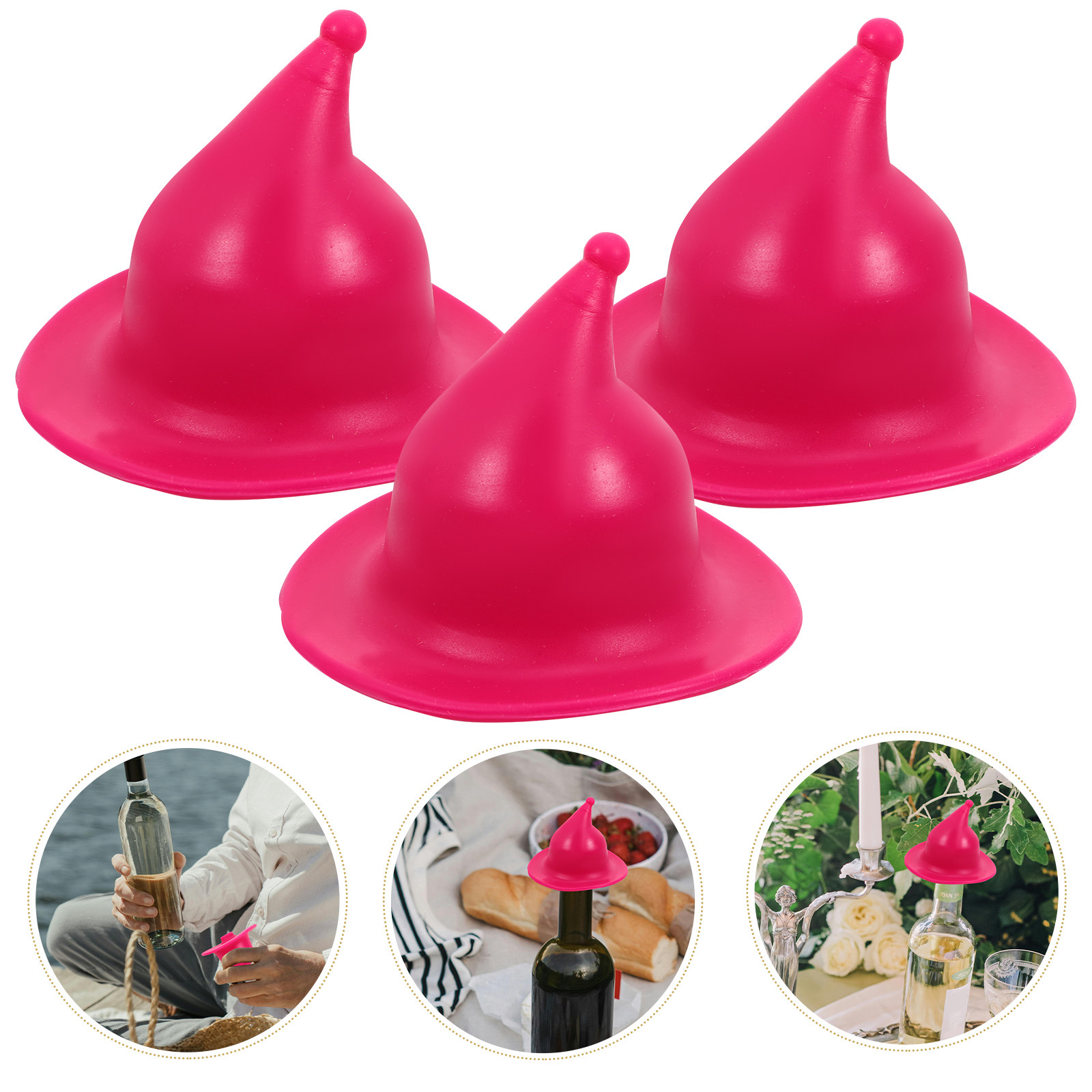 จุกปิดขวดไวน์ซิลิโคน 4 ชิ้น รู - Wine Beer Hat บทวิจารณ์และราคา
